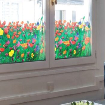 Raamfolie design decor DD 034 Rode papavers -folie bloem